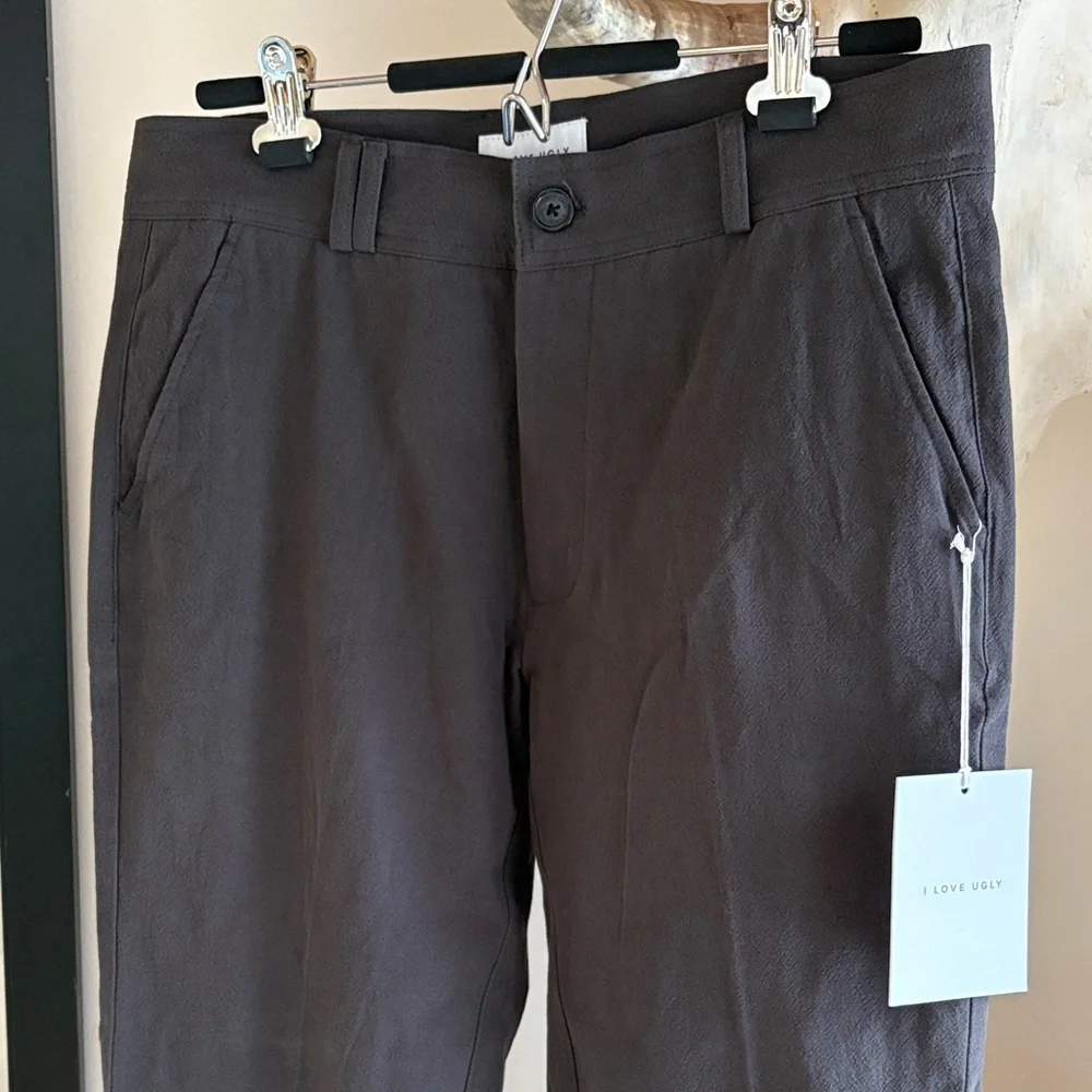 I Love Ugly Linen Slim Kobe Pant- Charcoal Medium - Picture 3 of 5